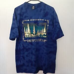 Vtg Yosemite National Park Shirt Mens Large Tie Dye 90s Hike Nature Y2K Made USA